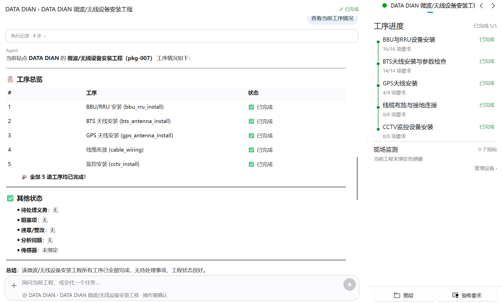 QGIS 工序总览与监管状态界面